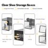 SEE SPRING X-Large Shoe Storage Box Fit Size 11, Clear Plastic Stackable Shoe Organizer for Closet, Space Saving Sneaker Shoe Rack Containers Bins Holders for Entryway, Under Bed, 12 Pack Black view 4