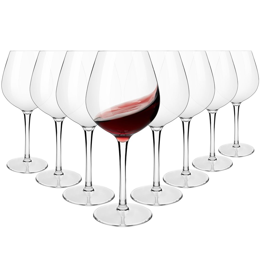 MICHLEY Unbreakable Red Wine Glasses 17 oz, Tritan Plastic Reusable Stemware for Indoor and Outdoor Use, Set of 8
