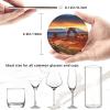 Arches National Park Set of 6 Drink Coasters with Holder Leather Coasters Tabletop Protection Cup Mat for Bar Decorate Cup pad for Coffee Table Kitchen Dining Room view 2