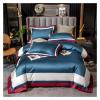 SKipdr Cotton Patchwork Stripe Duvet Cover Soft Bedding Fitted Bed Sheet Pillowcase Bed Linings (Color : A, Size : USKing264x230 4pcs) view 1
