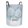 Birds In The Park On A Snowy Day Laundry Basket,Collapsible Circular Laundry Hamper,Clothes Hamper For Bathroom Bedroom Dorm view 2