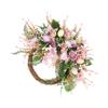 Amosfun Door Wreath Ornaments 20 Inch Artificial Chrysanthemum Wreath Welcome Grapevine Flower Wedding Party Wall Window Decor view 1