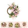 Amosfun Door Wreath Ornaments 20 Inch Artificial Chrysanthemum Wreath Welcome Grapevine Flower Wedding Party Wall Window Decor view 2