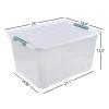 Qskely 80 L Large Clear View Plastic Storage Bin with Lid and Secure Latching Buckles, 4-Pack Wheeled Clear Storage Boxes view 2