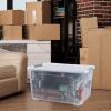 Qskely 80 L Large Clear View Plastic Storage Bin with Lid and Secure Latching Buckles, 4-Pack Wheeled Clear Storage Boxes view 4