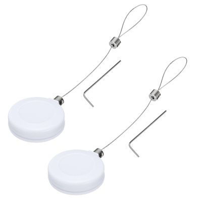 MECCANIXITY Retractable Security Cable Lock,Remote Control Security Lock,Remote Control Anti-Lost Rope with Double-Sided Adhesive for TV,DVD,Hardware Cable Lock 2Set White 35.43" Length