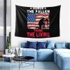 WETEYAFU Honor The Fallen Thank The Living Memorial Day Tapestry,Tapestries Wall Hanging Decor For Living Room Bedroom (60X 40) Inch view 3
