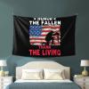 WETEYAFU Honor The Fallen Thank The Living Memorial Day Tapestry,Tapestries Wall Hanging Decor For Living Room Bedroom (60X 40) Inch view 4