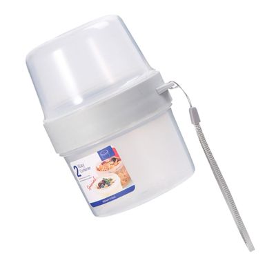 Anneome 1set Overnight Food Storage Container Double Layer Bento Carrier for Cereal Yogurt Fruits Each Space-saving Easy to Clean Reusable Design