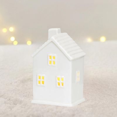 Ceramic Houses and Villages Christmas Decorations Lndoor White Christmas Village Houses Ceramic Houses and Villages,White Ceramic Christmas Village Houses (L11)