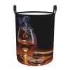 Cigar And Whiskey Laundry Basket,Collapsible Circular Laundry Hamper,Clothes Hamper For Bathroom Bedroom Dorm view 1