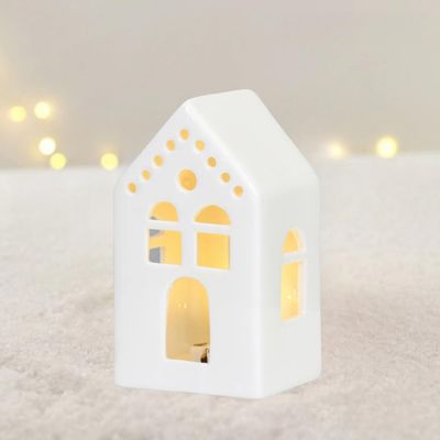 Ceramic Houses and Villages Christmas Decorations Lndoor White Christmas Village Houses Ceramic Houses and Villages,White Ceramic Christmas Village Houses (J11)