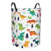 Colorful Dinosaurs Laundry Basket,Collapsible Circular Laundry Hamper,Clothes Hamper For Bathroom Bedroom Dorm view 2