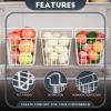DPZM 17.5 inch 2Packs Chest Freezer Organizer Bins, Deep Freezer Basket with Hanging Handles, Freezer Baskets, Fridge Organizer bins, Metal Wire Storage Baskets view 3