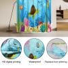 Lnond 4 Pcs Kids Bathroom Shower Curtain Set, Ocean Sea Turtle Bathroom Sets for Kids Bathroom Decoration with Shower Curtain, Non Slip Bathroom Rugs, Toilet Lid Cover, U Toilet Mat and 12 Hooks view 4