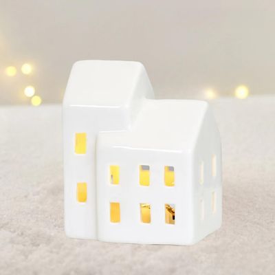 SUNKOX Houses and Villages Christmas Decorations Lndoor White Village Ceramic (H11)