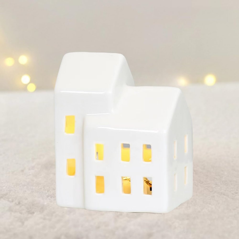 SUNKOX Houses and Villages Christmas Decorations Lndoor White Village Ceramic (H11)