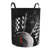 Checkered Flag Racing Laundry Basket,Collapsible Circular Laundry Hamper,Clothes Hamper For Bathroom Bedroom Dorm view 2