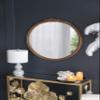30"x30" Round Hand Carved Rose Antique Mirror e, Wall Mirror for Live Space, Bathroom, Entryway Wall Dcor(Brown) view 3