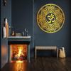 Om Mandala Metal Wall Art, Metal Mandala Wall Decor, Metal Yoga Wall Hanging, Zen Yoga Room Decor, Metal Wall Art Decor for Living Room, Spiritual Gifts, Meditation Room Decor, Yoga Lover Gift (24"x24"|60x60cm, Gold) view 1