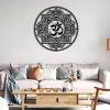 Om Mandala Metal Wall Art, Metal Mandala Wall Decor, Metal Yoga Wall Hanging, Zen Yoga Room Decor, Metal Wall Art Decor for Living Room, Spiritual Gifts, Meditation Room Decor, Yoga Lover Gift (24"x24"|60x60cm, Gold) view 2