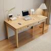 RUNNUP Modern Wood Writing Desk with 2 Drawers 39.5" Home Office Desk Simple Study Desk for Small Spaces, Without Chairs Natural view 1