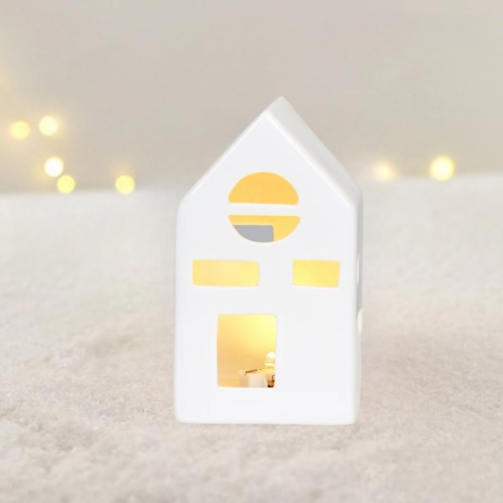 SUNKOX Houses and Villages Christmas Decorations Lndoor White Village Ceramic(T11)