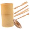 Anneome 6pcs Bamboo Tea Set Chinese Tea Ceremony Accessories Storage Bucket Includes Clip Set and Spoon for Relaxation and Meditation view 1