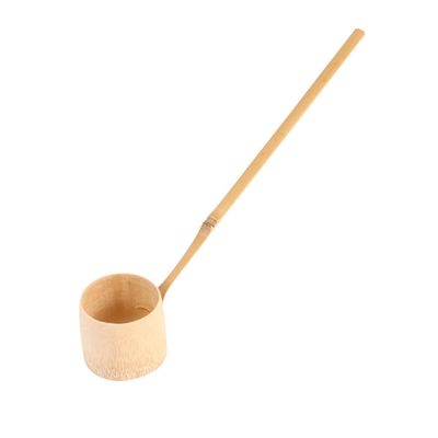 Anneome Natural Bamboo Japanese Water Ladle Handmade Water Dipper Spoon for Tea Ceremony Unique Ergonomic Design Easy to Clean Artisan Bamboo Scoop for Kitchen Use