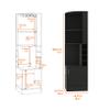 Bar Cabinet Papprika, 8 Wine Cubbies, Double Door, Black view 2