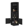 Bar Cabinet Papprika, 8 Wine Cubbies, Double Door, Black view 4