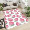 WILARE Area Rugs 2x3ft, Fresh Simple Strawberry Kids Rugs, Cartoon Fruit Pattern Rug Non-Slip Fun Gifts for Kids Comfortable Easy to Clean for Living Room Kids Bedroom Playroom Nursery view 2