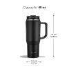 EALGRO 40 oz Tumbler with Handle, Insulated Tumblers with Lid and Straw, Large Metal Sports Water Bottle Jug, Thermal Stainless Steel Travel Coffee Mug Cup, Lavender view 4