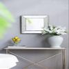 18" x 18" Distressed Silver Square Accent Mirror, Traditional Style ed Wall Mirror for Living Room, Entryway, Office, Bedroom, Hallway view 4