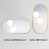 Wall Mounted Mirror, 36x18 Oval Bathroom Mirror, Gold Vanity Wall Mirror w/Stainless Steel Metal Frame & Pre-Set Hooks for Vertical & Horizontal Hang, Ideal for Bedroom, Bathroom view 2