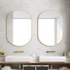 Wall Mounted Mirror, 36x18 Oval Bathroom Mirror, Gold Vanity Wall Mirror w/Stainless Steel Metal Frame & Pre-Set Hooks for Vertical & Horizontal Hang, Ideal for Bedroom, Bathroom view 3