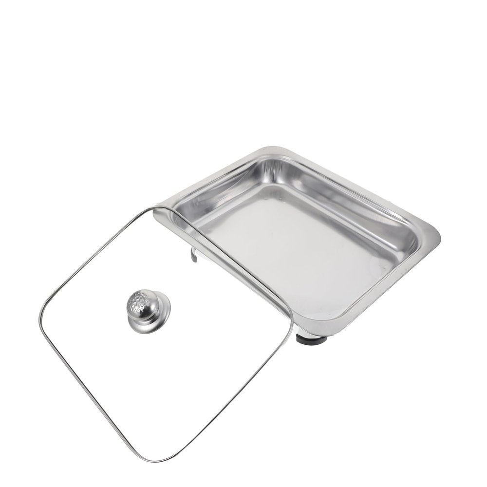 Anneome Stainless Steel Square Buffet Stove Food Heating Container Square Grill for Parties Hotel Stove