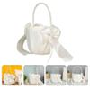 HOLIDYOYO Flower Girl Basket Wedding Bowknot Flower Basket Elegant Decor for Special Events view 3