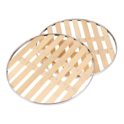 Anneome 2pcs Practical Bamboo Steamers Round Steamers for Cooking Baskets Heat Cold Resistance Lightweight for Dim Sum
