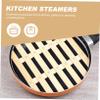 Anneome 2pcs Practical Bamboo Steamers Round Steamers for Cooking Baskets Heat Cold Resistance Lightweight for Dim Sum view 4