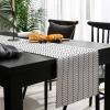 Falaniique Geometric Black Table Runner 108 Inches Long, Cotton Linen Kitchen Dinner Table Runners, Burlap Tablerunner for Dresser/Dining/Party/Wedding, Solid Modern Abstract Contemporary view 3