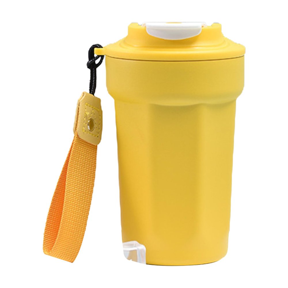 14 Oz Stainless Steel Vacuum Insulated Tumbler, Travel Coffee Cup with Spill-Proof Lid, Insulation Mug for Both Ice/Hot Beverages Yellow 400ML