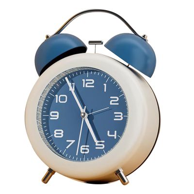 Haofy Cute Battery Operated Twin Alarm Clock with Night Light Ideal for Kids Bedroom and Living Room