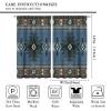 Aztec Curtains,Southwestern Native Tribal Navajo American Ethnic Abstract Triangular Geometric Vintage Curtains,Bluege Curtains,Blue 42x45 Inch view 2