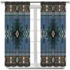 Aztec Curtains,Southwestern Native Tribal Navajo American Ethnic Abstract Triangular Geometric Vintage Curtains,Bluege Curtains,Blue 42x45 Inch view 3