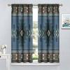 Aztec Curtains,Southwestern Native Tribal Navajo American Ethnic Abstract Triangular Geometric Vintage Curtains,Bluege Curtains,Blue 42x45 Inch view 4