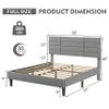 Molblly Full Size Bed Frame with Upholstered Headboard, Strong Frame, and Wooden Slats Support, Non-Slip and Noise-Free, No Box Spring Needed, Easy Assembly, Light Grey view 2