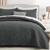 Lavsiry Dark Grey Oversized California Cal King Size Quilt Bedding Set with Pillow Shams, Summer Lightweight Bedspread Coverlet, Soft Quilted Blanket Thin Comforter for All Seasons view 2