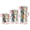 BKEKM Freestanding Bookcase Square Bookshelf Standing Bookcase 2-tier/3-tier/4-tier for Home Office Decor 360 Rotating Bookshelf view 3