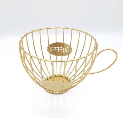 Coffee Capsules Storage Basket Creative Coffee Cups Coffee Bean Pod Organizer Family Cafe Hotel Accessories (Color : Gold) (Gold )